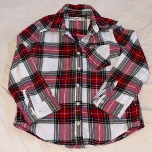 abercrombie kids Red and White Plaid Button-Down Shirt